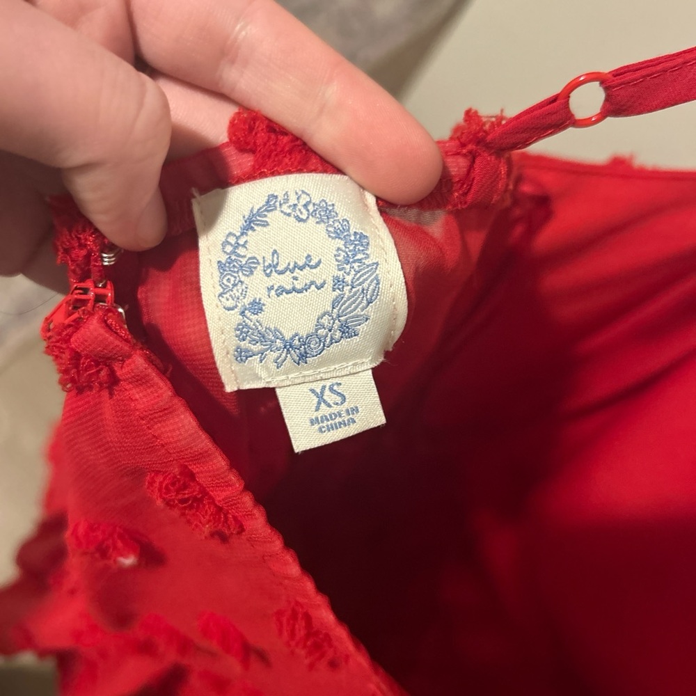 Red Layered Ruffle Dress - Picture 4 of 4